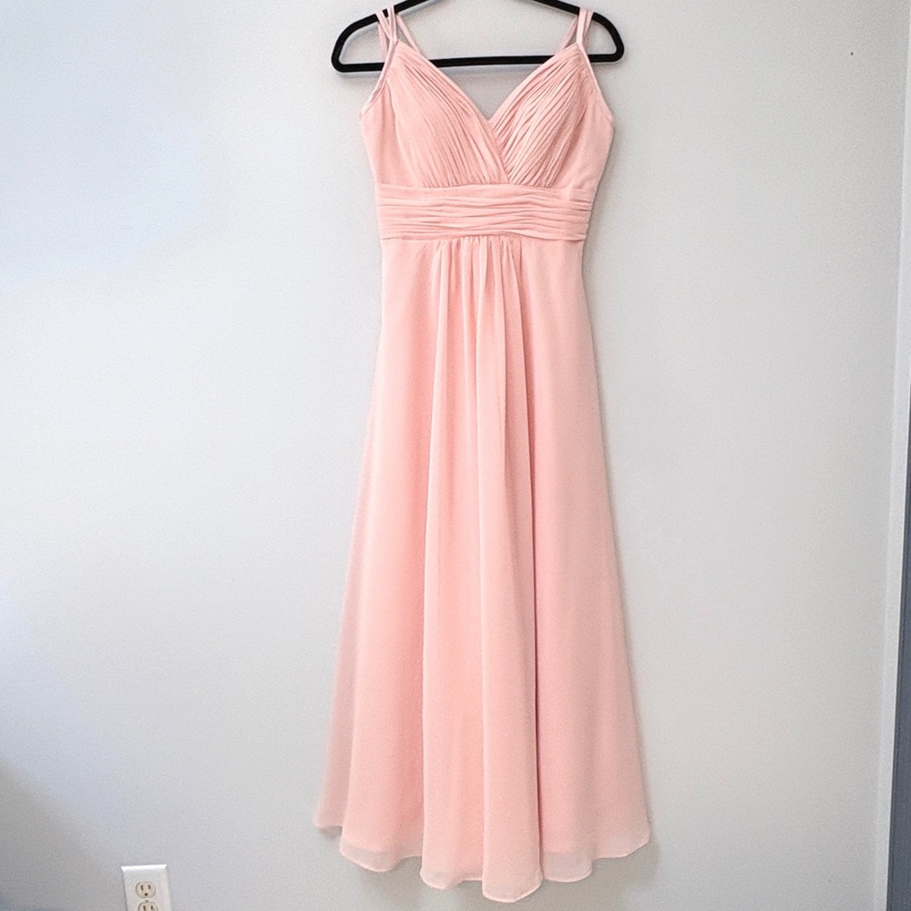 Christina Wu Celebration Petal Pink Chiffon Bridesmaid Dress Sz 4 Prom Formal